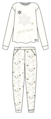Pigiama Donna Fila 4069 Cotone Caldo Invernale