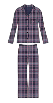 Pigiama Donna Aperto 100% Cotone Flanella Fila 4076