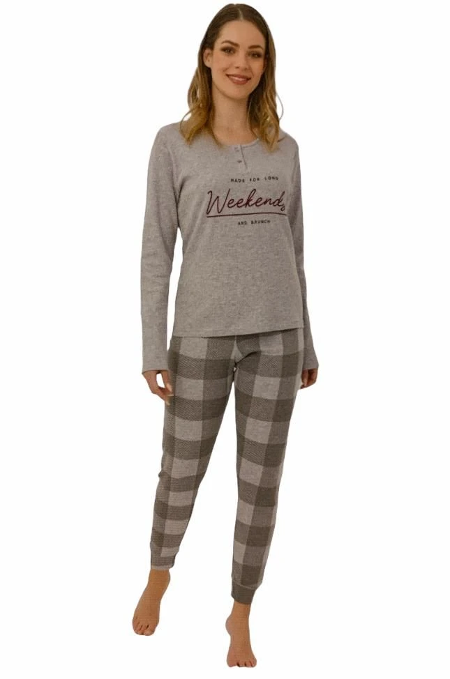 Pigiama Donna 100% Caldo Cotone Il Granchio 6001 - immagine 2