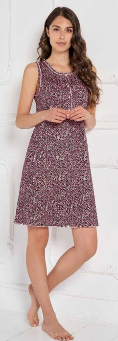 Camicia Da Notte Spalla Larga 100% Cotone Jersey Linclalor 74409