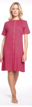 Camicia Da Notte Aperta Mezza Manica 100% Cotone Karelpiu' 8046