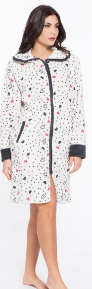 Vestaglia Donna Tutta Aperta Con Zip Coral Pile Karelpiu' 9205