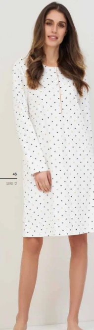 Camicia Da Notte Cotone Caldo Interlock Invernale Linclalor 92614