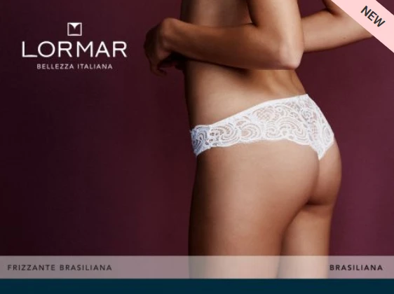 Slip Donna Brasiliana In Pizzo Senza Cuciture Lormar Frizzate