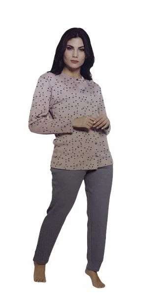 Pigiama Donna Caldo Cotone Aperto Calibrato Karelpiu' 9099