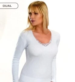 Maglia Donna Manica Lunga Lana Cotone Blu&Blu By Ciessetti 1033 Outlet